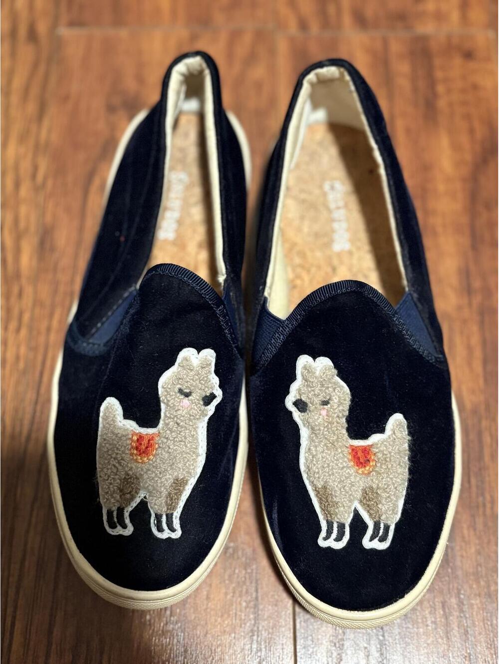 Anthropologie x Soludos Velvet Llama Smoking Slippers / Slip-On Flats - Picture 2 of 5